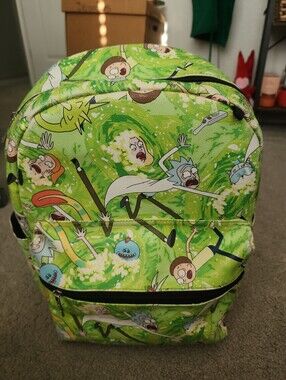 Rick and Morty Green Portal Print Backpack